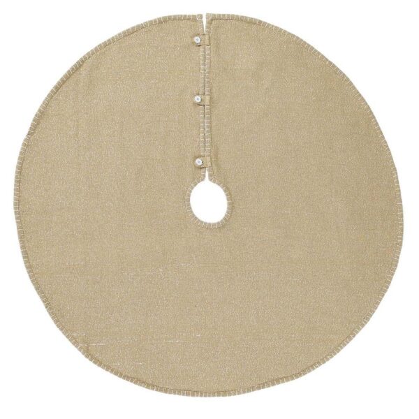VHC Brands 48 in. Cotton Natural Nowell Farmhouse Christmas Decor Tree Skirt