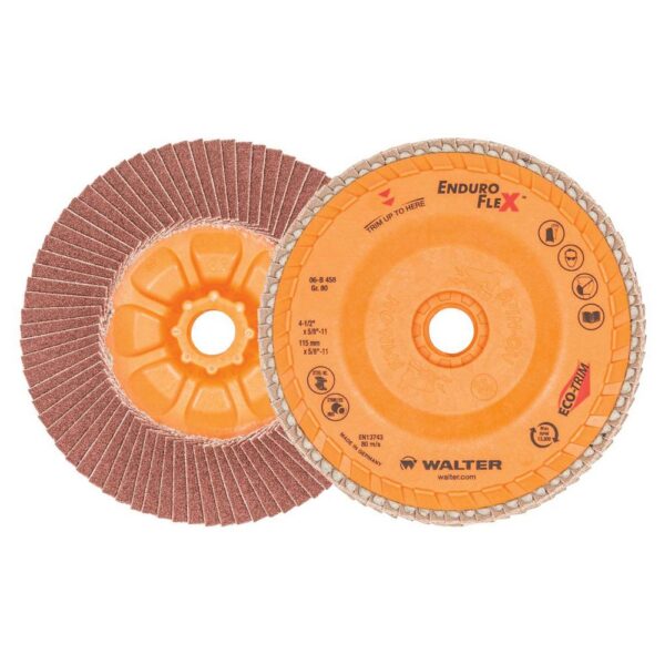 WALTER SURFACE TECHNOLOGIES ENDURO-FLEX 4.5 in. x 5/8-11 in. Arbor GR80 The Longest Life Flap Disc (10-Pack)