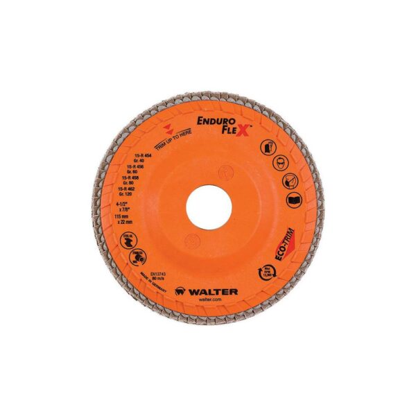 WALTER SURFACE TECHNOLOGIES ENDURO-FLEX 4.5 in. x 7/8 in. Arbor GR80 the Longest Life Flap Disc (10-Pack)