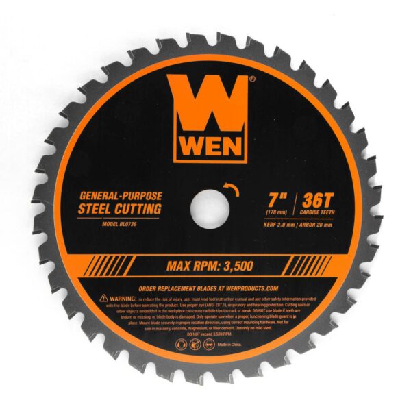 WEN 7 in. 36-Tooth Carbide-Tipped Professional Saw Blade for Steel Cutting