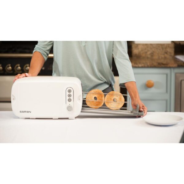 BergHOFF Seren 3-Slice White Wide Slot Toaster with Crumb Tray