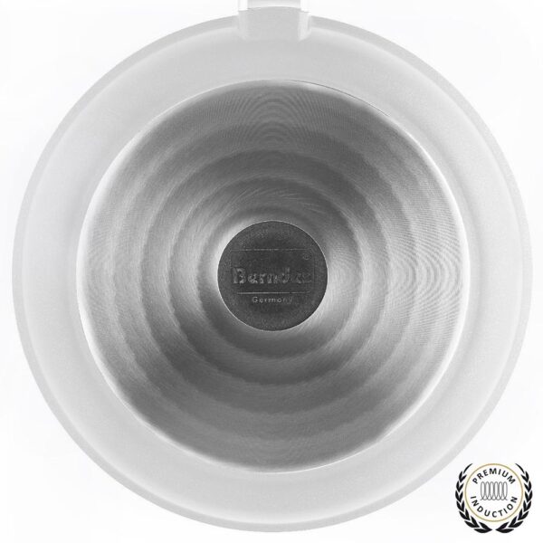Berndes Vario Click Pearl 1.25 qt. Round Cast Aluminum Ceramic Nonstick Dutch Oven in White with Glass Lid