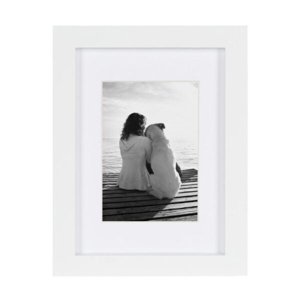 DesignOvation Gallery 5 in. x 7 in. Matted to 3.5 in. x 5 in. White Picture Frame (Set of 4)