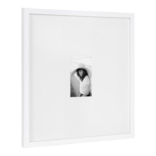 DesignOvation Gallery 17 in. x 17 in. matted to 4 in. x 6 in. White Picture Frame