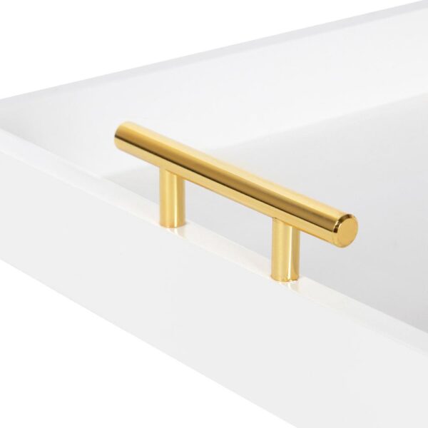 Kate and Laurel Lipton 16 in. x 16 in. x 3 in. White/Gold Decorative Wall Shelf
