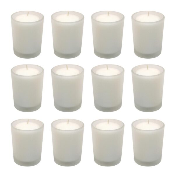 LUMABASE 12 Candles (15 Hours) in Frosted Glass Votives
