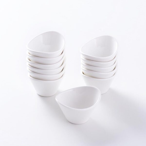 MALACASA 2.5 in. White Porcelain Ramekins Serving Bowls for Souffle Dishes (Set of 12)