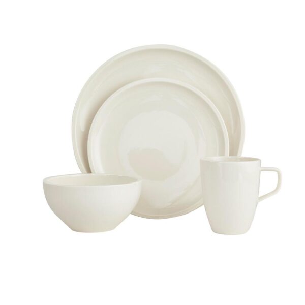 Villeroy & Boch Artesano 4-Piece Casual White Porcelain Dinnerware Set (Service for 1)