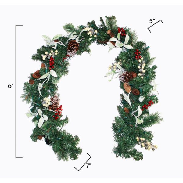 Worth Imports 6 ft. Lighted Decorated Garland with Timer