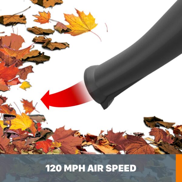 Worx POWER SHARE 20-Volt 120 MPH 80 CFM Cordless Battery Leaf Blower / Sweeper (2Ah Battery, Charger & Accessories Included)