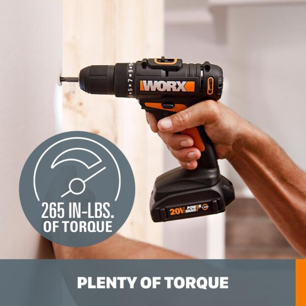 Worx POWER SHARE 20-Volt Lithium-Ion Cordless 3/8 in. 2-Speed Drill Driver (Tool-Only)