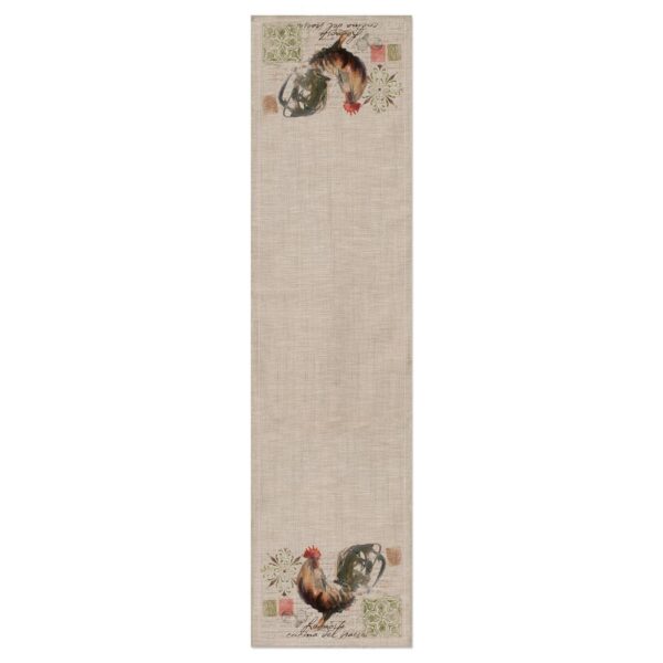 Heritage Lace Rooster Run 16 in. W x 54 in. L Natural Floral Polyester Table Runner