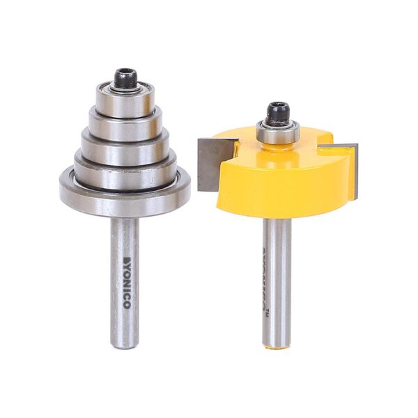 Yonico Rabbet with 6 Bearing 1/4 in. Shank Carbide Tipped Router Bit