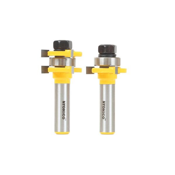 Yonico Tongue and Groove Up to 3/4 in. Stock 1/2 in. Shank Carbide Tipped Router Bit Set (2-Piece)