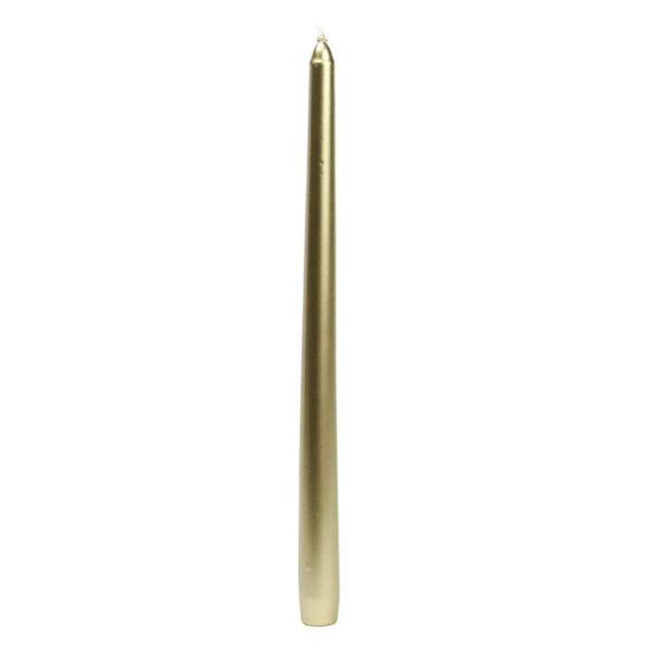 Zest Candle 12 in. Metallic Gold Taper Candles (12-Set)