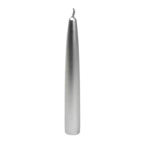 Zest Candle 6 in. Metallic Silver Taper Candles (12-Set)